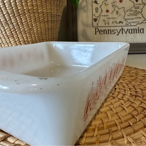 Vintage Proctor Silex Autumn Harvest Wheat Slow Cook Milk Glass Dish - Picture 6 of 10